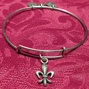 Alex and Ani Fleur de Lis Silver Bracelet